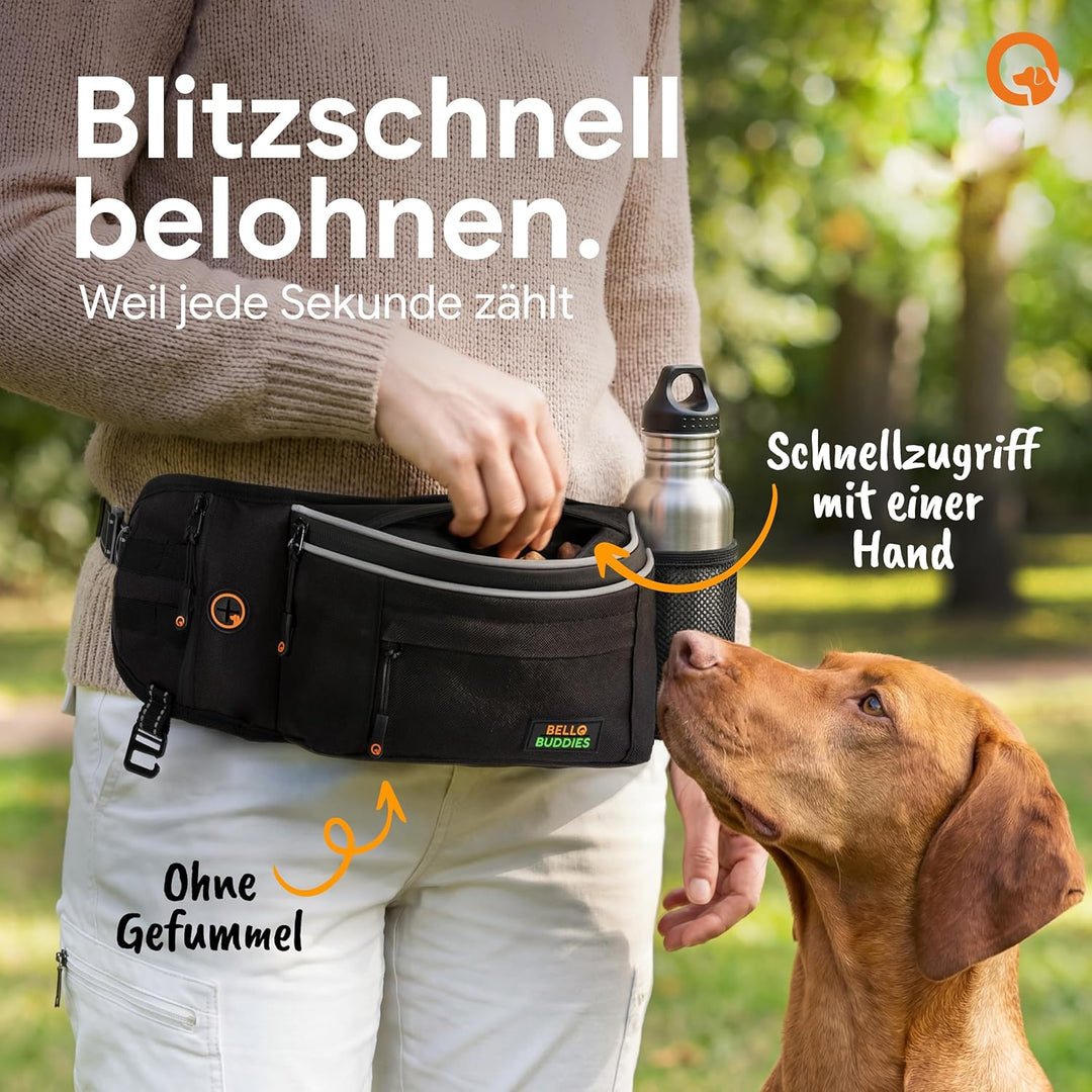 Leckerlitasche für Hunde I Bauchtasche mit Schnellzugriff inkl. wechselbarer Innentasche & Leinenhal
