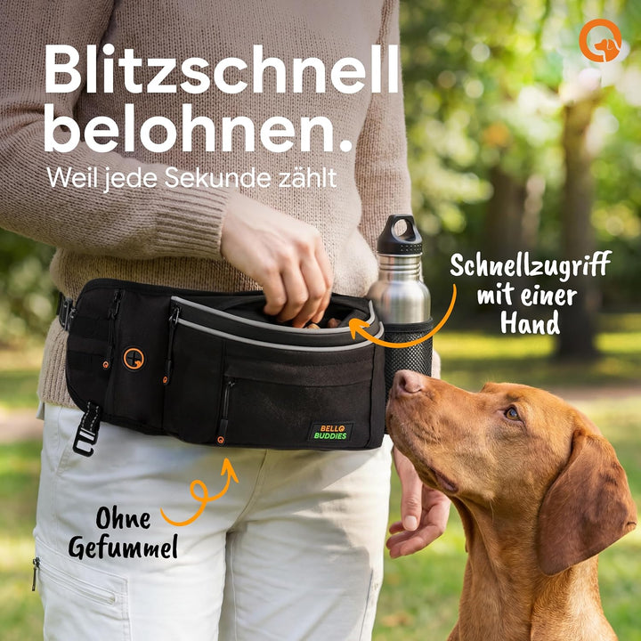 Leckerlitasche für Hunde I Bauchtasche mit Schnellzugriff inkl. wechselbarer Innentasche & Leinenhal