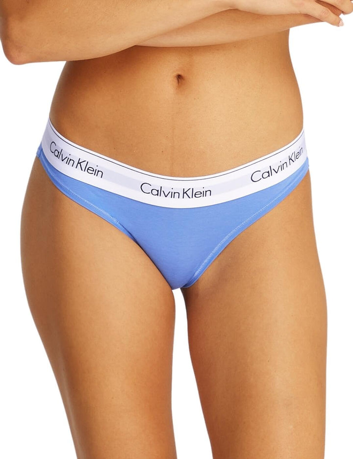 Calvin Klein Damen Bikinihose mit Logobund L Weiss, L Weiß