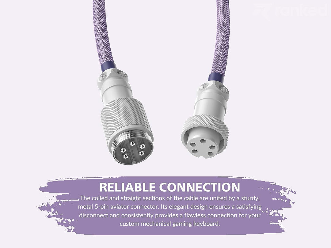 Ranked Coiled Cable | Handgefertigtes Double-Sleeved Geflochtenes Kabel | USB Typ C auf A | 5-Pin Av