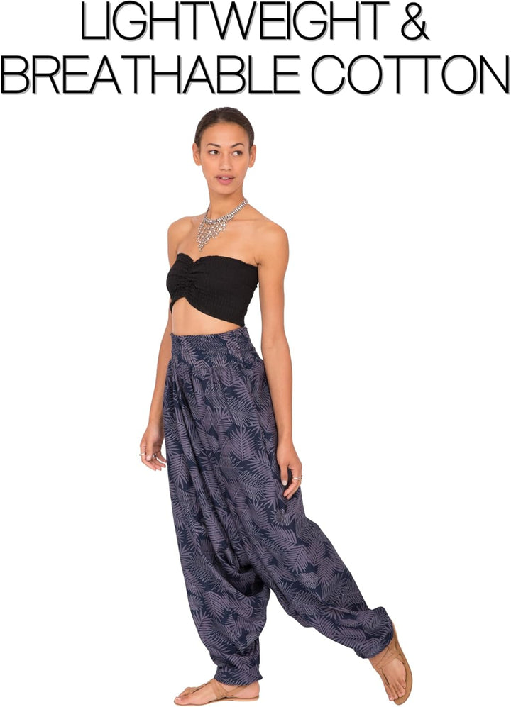likemary Jumpsuit Damen Sommer – vielseitig tragbarer Einteiler aus Baumwolle – Haremshose mit flies