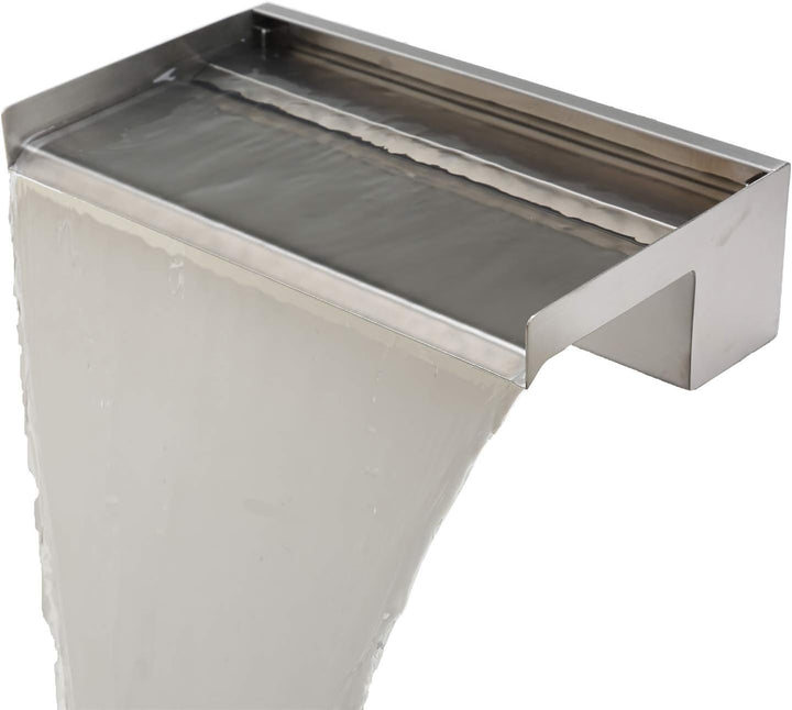 Köhko Wasserfall Alberta 30 cm aus Edelstahl (15-150 cm) matt Aquafall Wasserspiel Wasserschwall 30