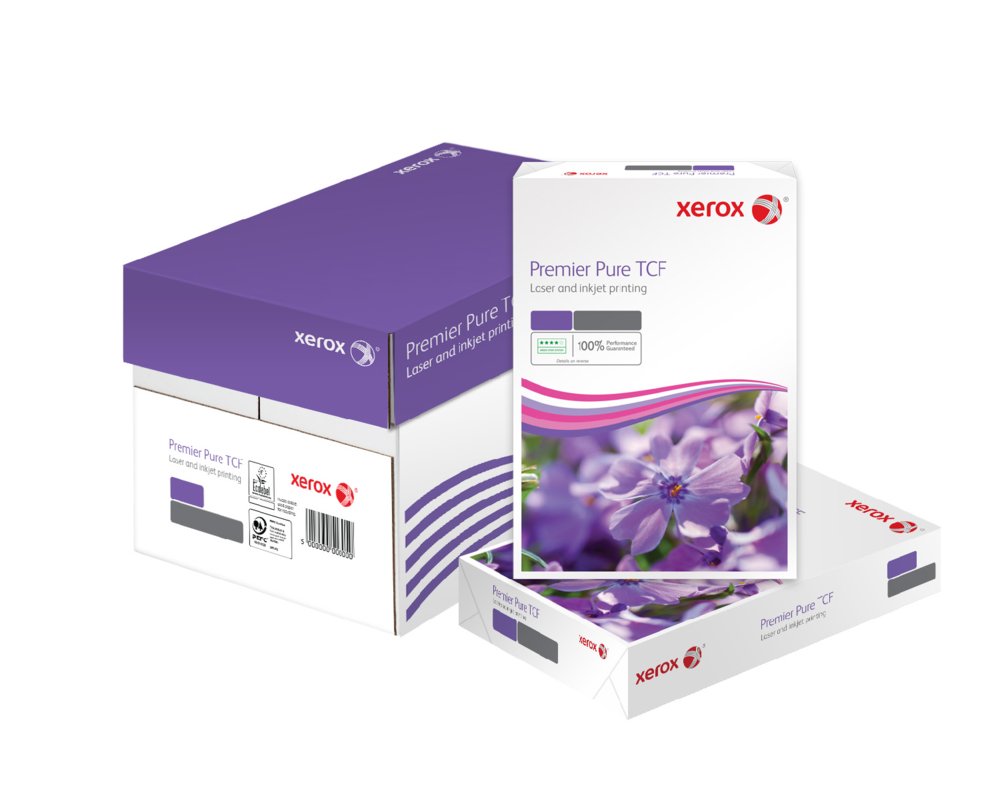Xerox 003R91805 Premier Pure TCF Kopier-/Druckerpapier, DIN A4, 80 g/m², Karton mit 5 Pack a 500 Bla