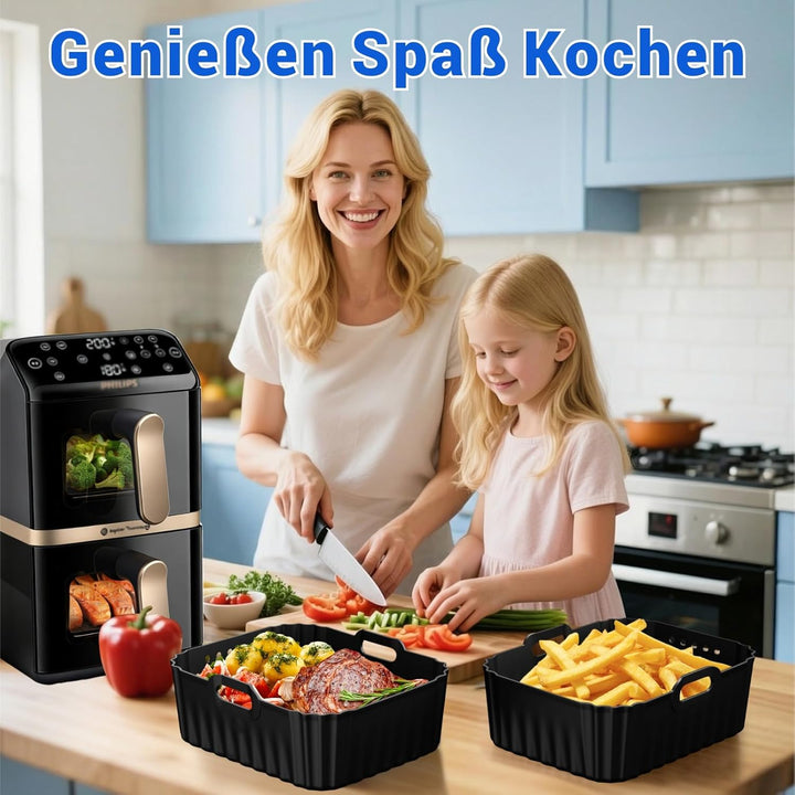 Silikonform Zubehör für Philips Airfryer 4000 Series Stacked Dual Basket 10L, Heissluftfritteuse Zub