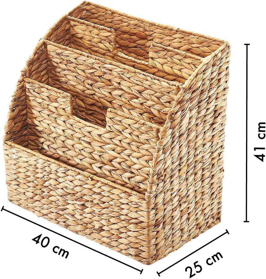 Kobolo Zeitungsständer Zeitungskorb aus Wasserhyazinthe - 40x25x41 cm Braun