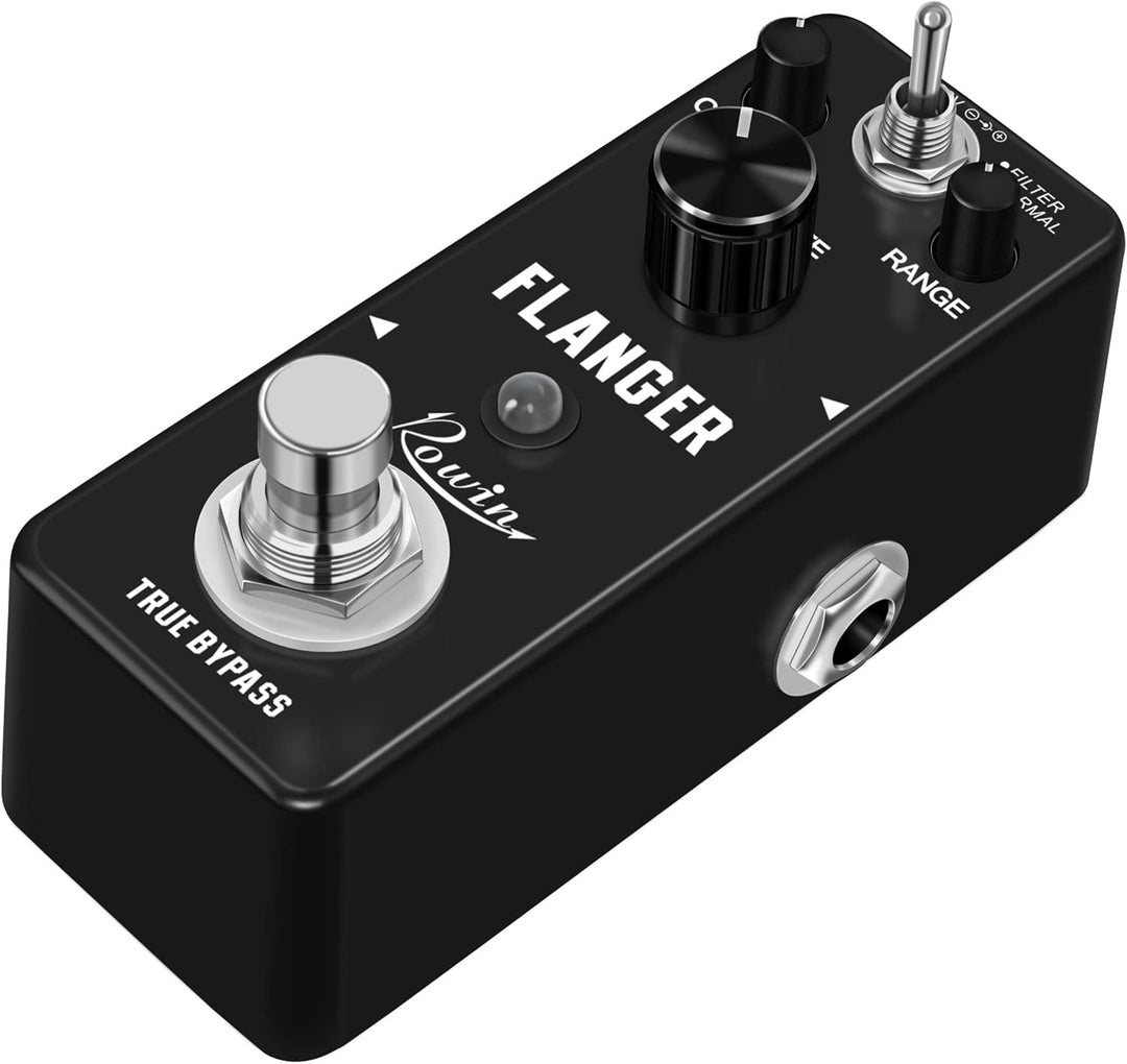 Rowin Flanger Gitarrenpedal mit FILTER- UND NORMALMODI für E-Gitarren-Bass True Bypass LEF-312 Blau,