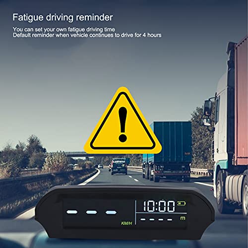 1 x Gastgeber,Universelles Auto-HUD-Head-Up-Display, Multifunktionsprojektor GPS-Tachometer Solarauf