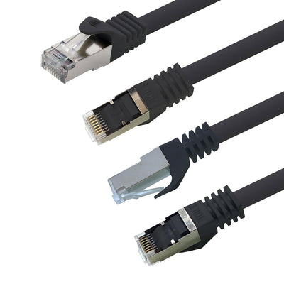 3,0m - schwarz - 5 Stück CAT.7 Computer Ethernet Kabel Netzwerkkabel (Rohkabel) Patchkabel S-FTP LSZ