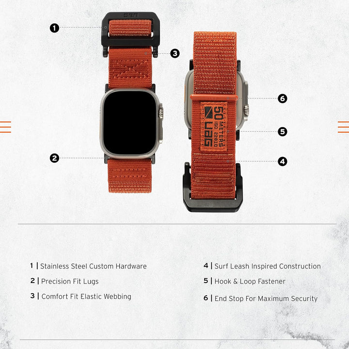 Urban Armor Gear Active Strap Armband für Apple Watch Ultra / 45mm / 44mm / 42mm [Series 8/7 / 6/5 /