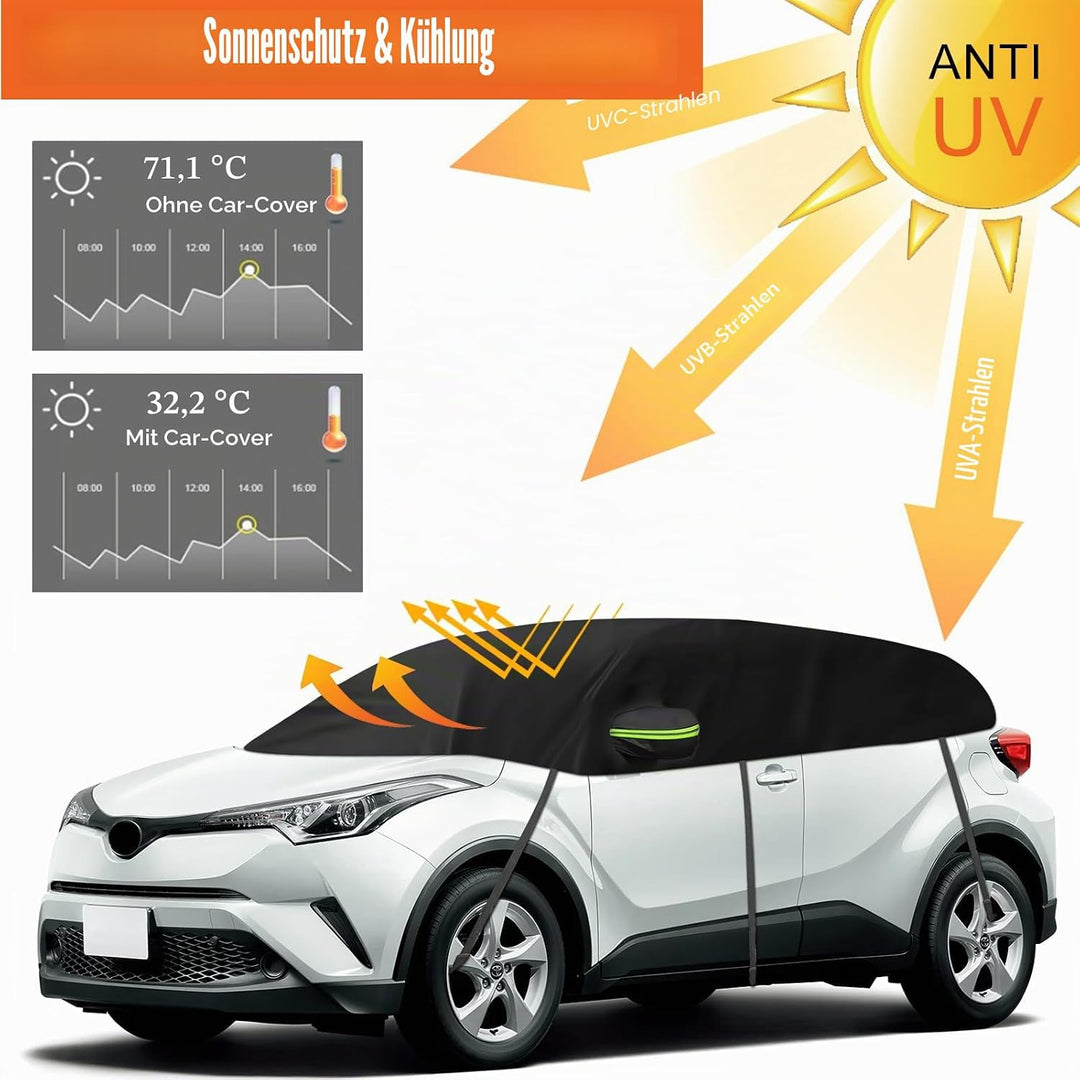 Halbe Autoabdeckung Kompatibel mit Toyota C-HR 2016-2025, Halbabdeckung wasserdichte Halbgarage mit