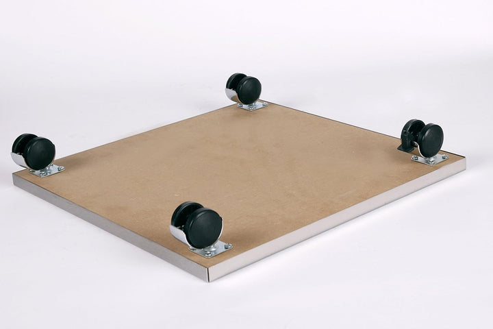 Möbelroller/Pflanzenroller (Profi) 50x50 cm, Edelstahl, 120kg, Chromrollen + Bremse, Marke: Szagato,