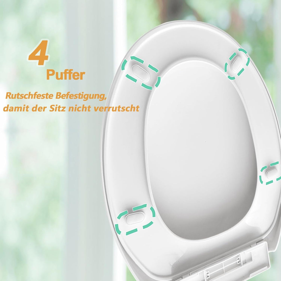 Toilettendeckel,Wc Sitz Mit Absenkautomatik,Quick-Release Funktion,O Form Weisser Universal-Wc-Decke