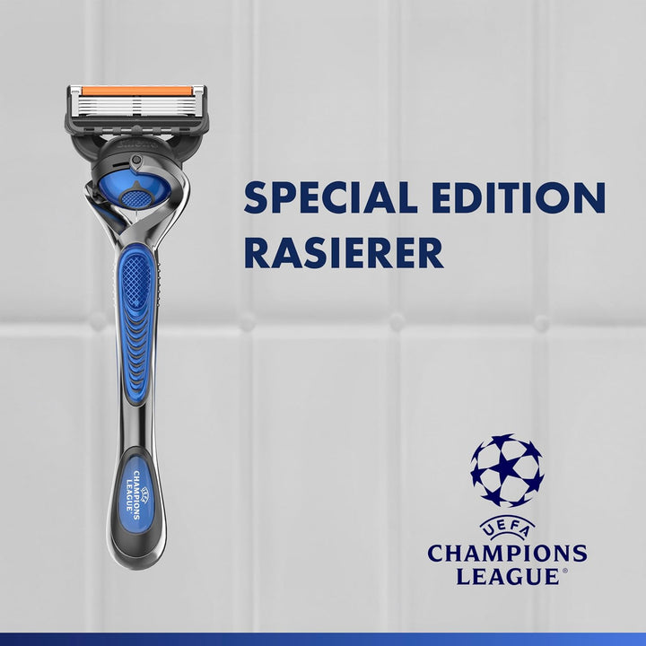 Gillette Fusion5 Rasierer für Männer, UEFA Champions League Edition — Inkl. 1 Nassrasierer Herren, 4