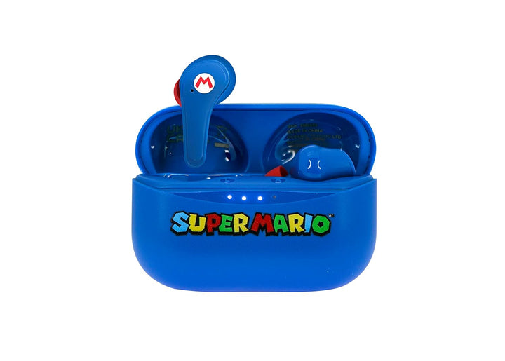 OTL Technologies Bluetooth-Kopfhörer V5.3 Super Mario mit Ladebox, Blau