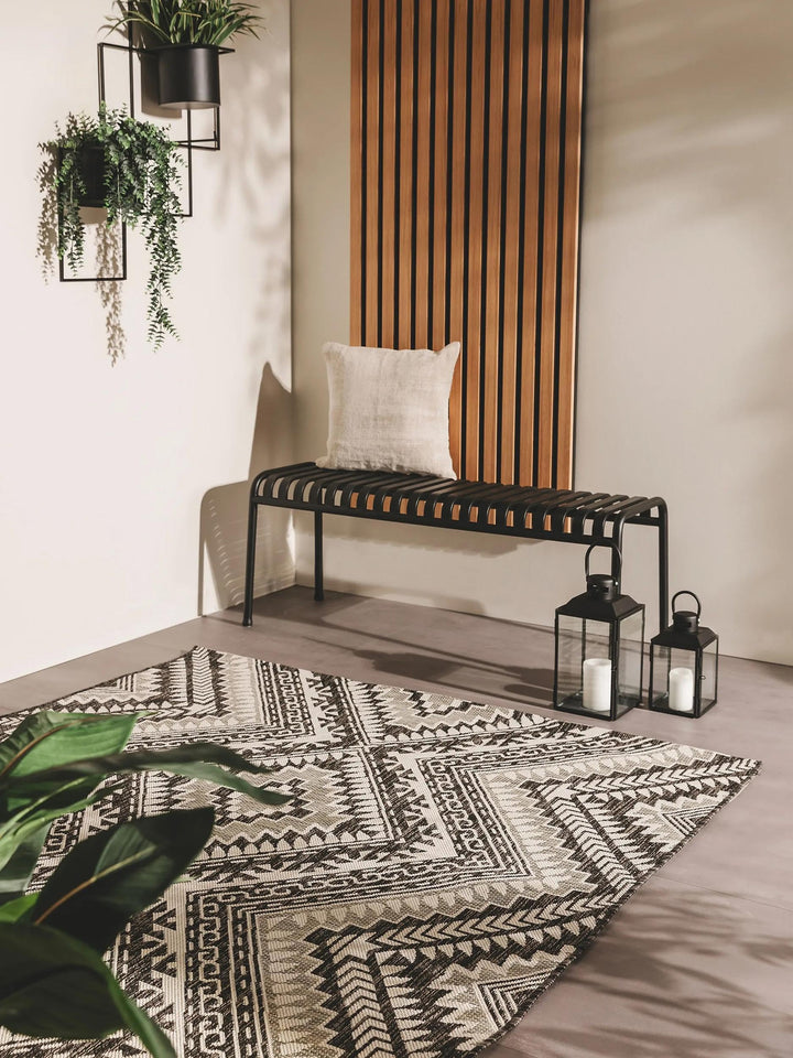 benuta Nest Teppich Cleo - Kunstfaser - Outdoor geeignet - Rechteckig & im Style: Geometrisch, Kelim