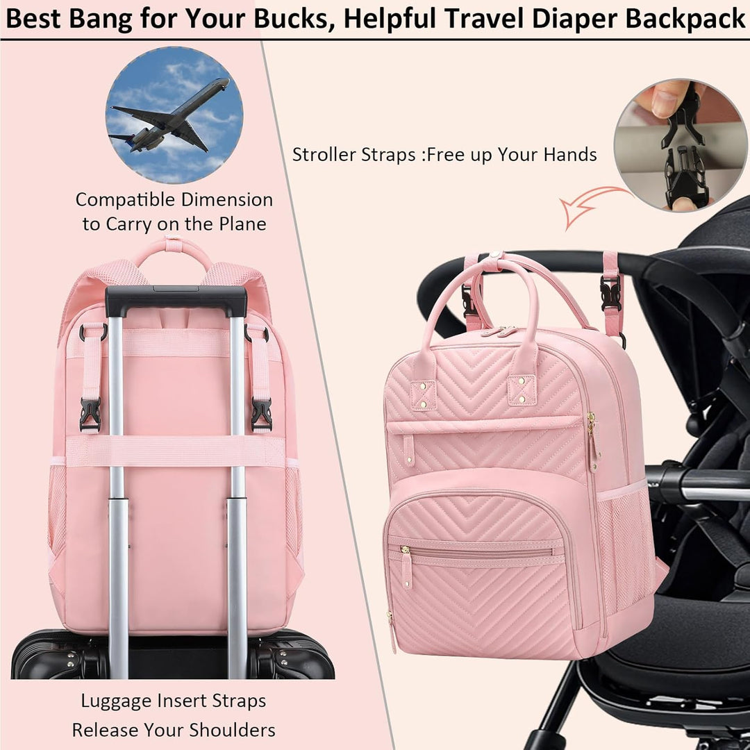 Diaper Bag Backpack Tote for Women Large Capacity, Baby Bag with Insulated Pockets Multifunctional D