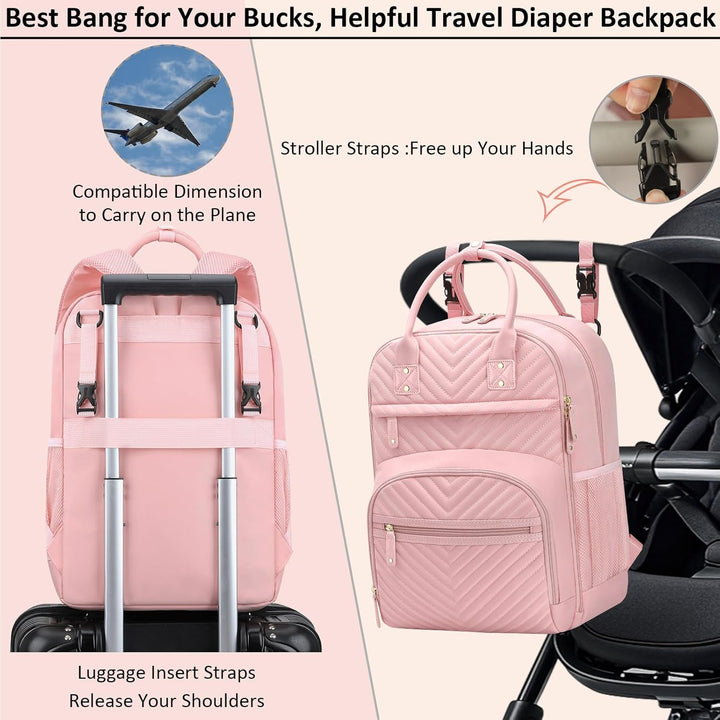 Diaper Bag Backpack Tote for Women Large Capacity, Baby Bag with Insulated Pockets Multifunctional D