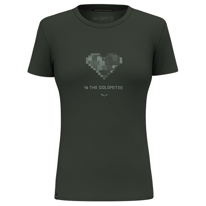 Salewa Damen Pure Heart Dry W T-Shirt T-Shirt XL Dark Olive, XL Dark Olive