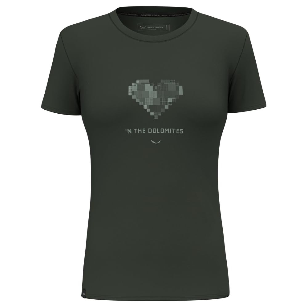 Salewa Damen Pure Heart Dry W T-shirt T-Shirt XXS Dark Olive, XXS Dark Olive