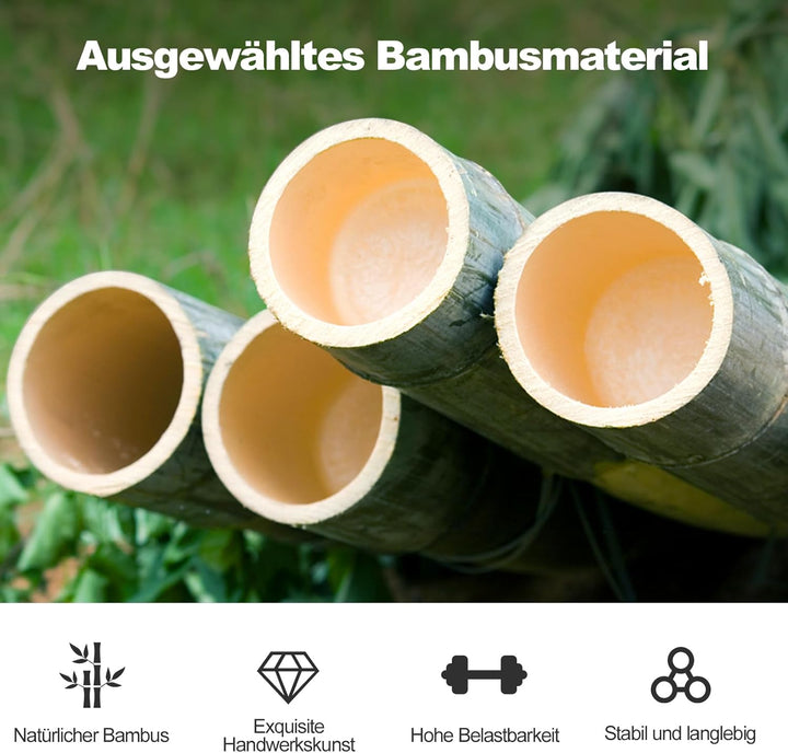 COSTWAY 2er Set Barhocker Klappbar, Barstuhl Bambus mit Fussstütze, Küchenstuhl Sitzhöhe 61 cm, Tres