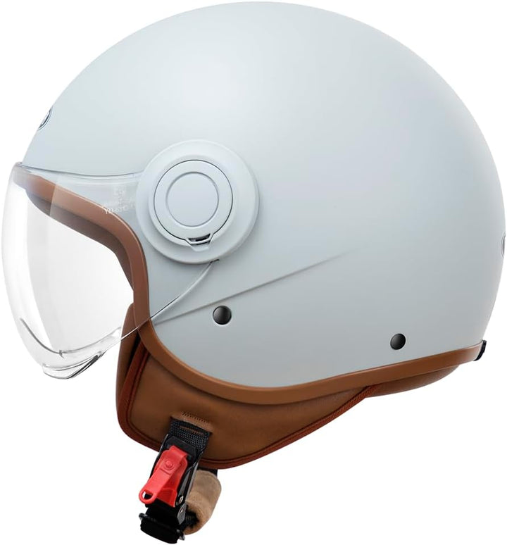 YEMA HELMET Jethelm DW-631 Moped Scooter ECE 3/4 Halbhelm für Herren Damen Kühles Grau M, Kühles Gra