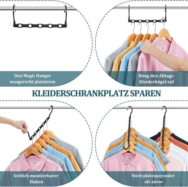 Eupako 20 Stück kleiderbügel platzsparend, Schwarz Magischer kleiderschrank Organizer, Kleidung Idea