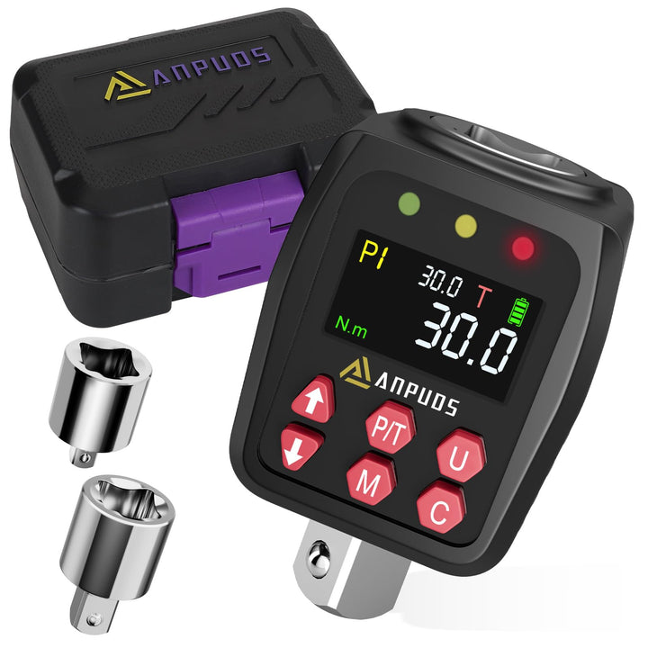 ANPUDS Digitaler Drehmomentadapter, 1/2 Zoll 1.5-30Nm Drehmomentadapter Set mit Voreingestellter, La