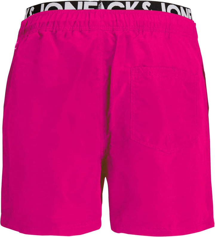 JACK &amp; JONES Herren Badehose Badeshort SPLICELOGO S M L XL XXL Schwarz Rot Orang XL Rosa (Pink Gio),