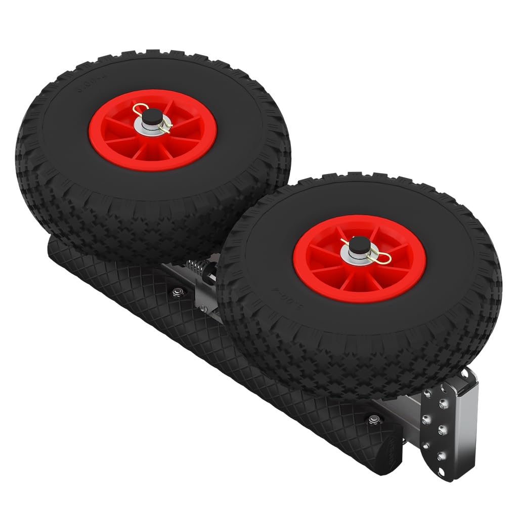 SUPROD Kanuwagen mit LUFTREIFEN, Transportwagen, SUP, KW260-LU, Alu Kw260-lu (Schwarz/Rot), Kw260-lu