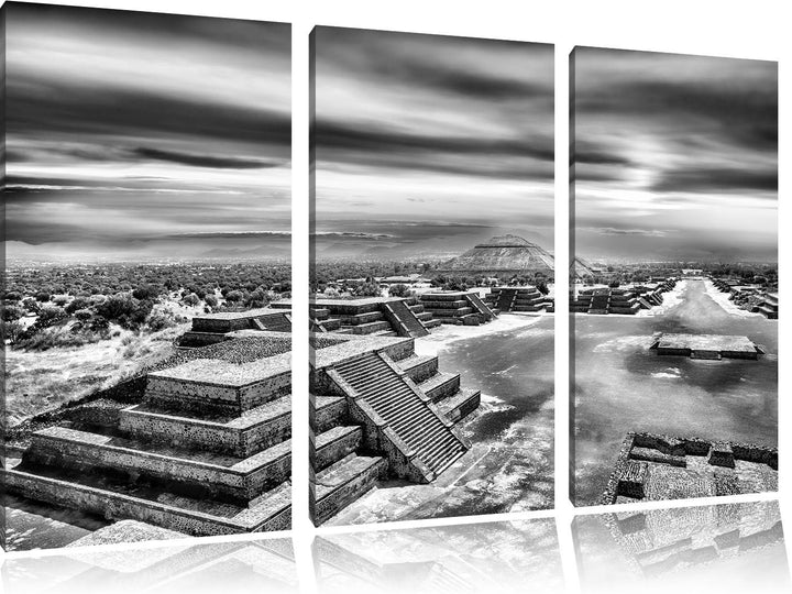 Pixxprint Maya in Mexico als Leinwandbild/Grösse: 3 Teilig (120x80) cm/Wandbild/Kunstdruck/fertig be