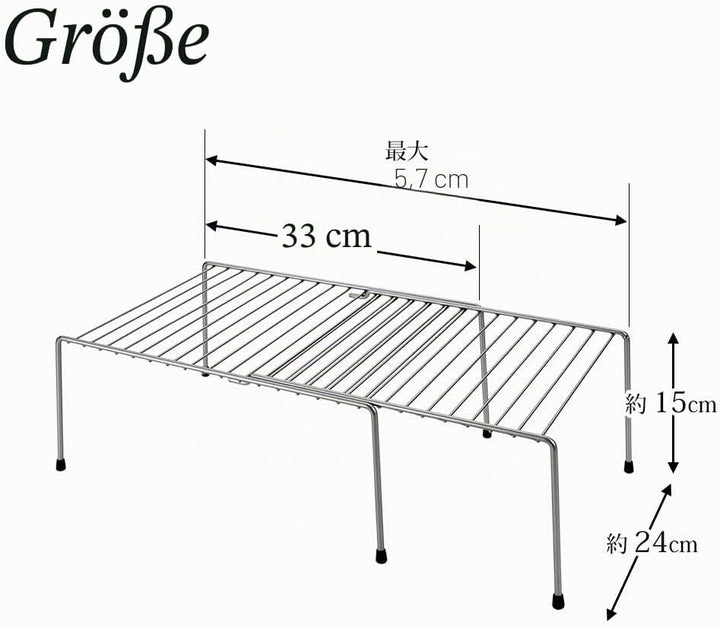 Metaltex Adapto Schrankeinsatz, Polytherm, Silber, 24 x 15 x 33-57 cm