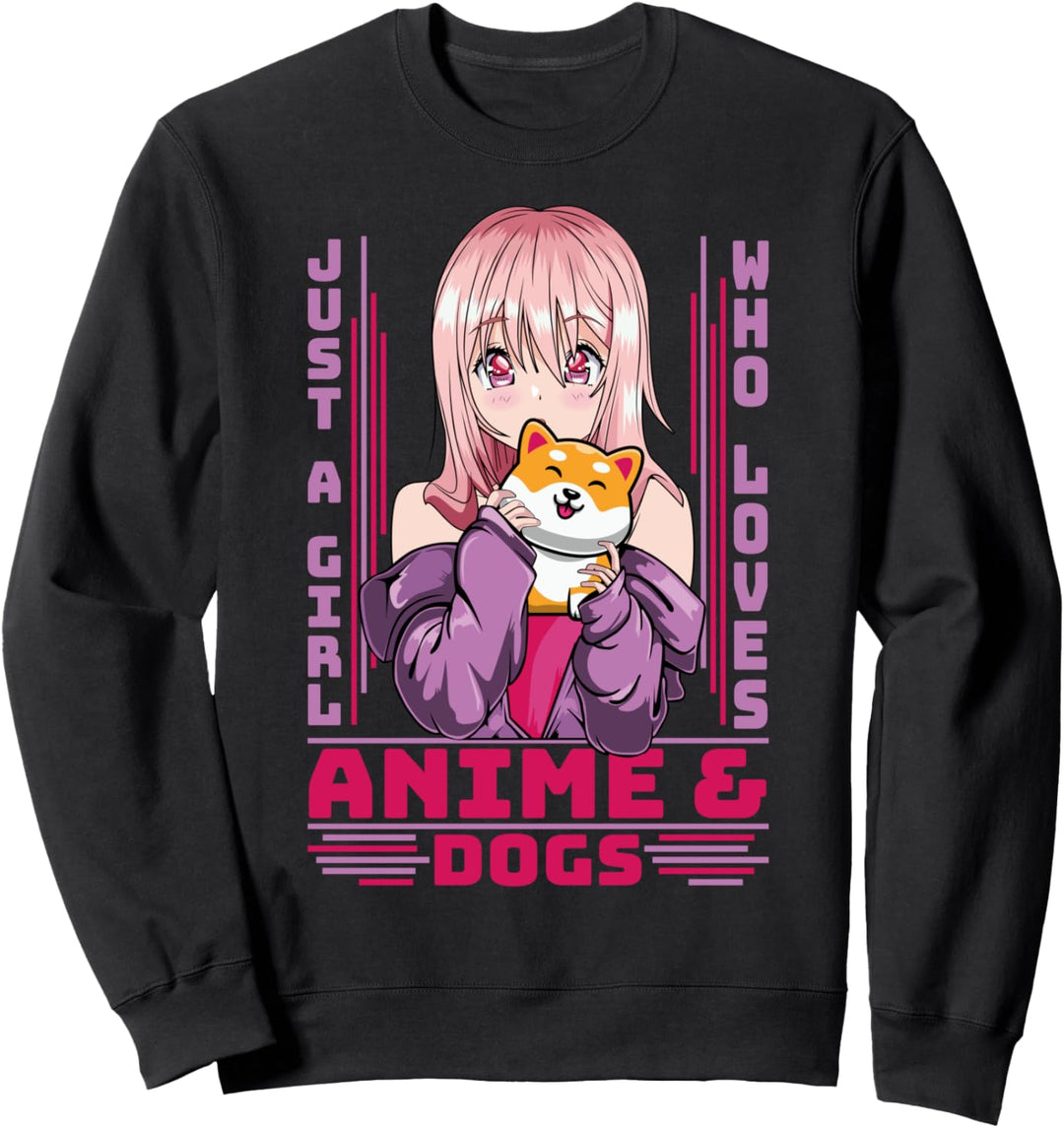 Kawaii Anime Hund liebendes Mädchen - Cute Anime & Hunde Sweatshirt