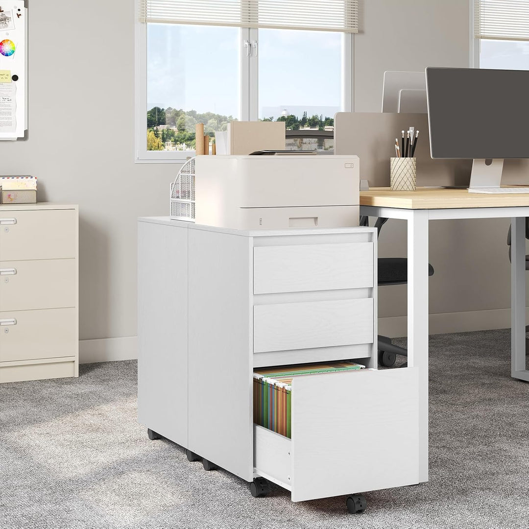 WOLTU mobiler Aktenschrank, Schrank für Aktenordner, Aufbewahrungsschrank im Büro, Büroschrank mit R
