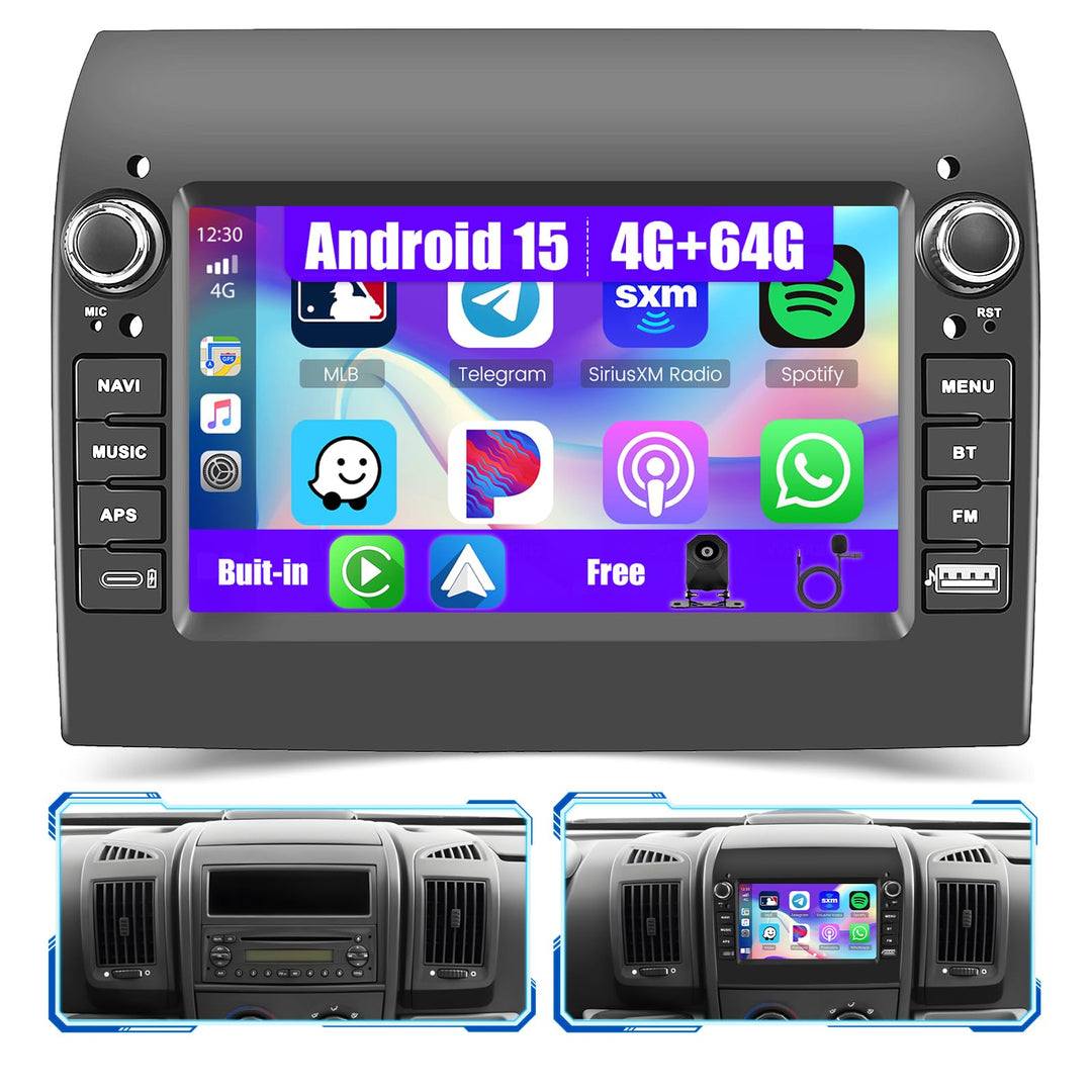 [4G+64G] Inefala Android 15 Autoradio für FIAT Ducato/Citroen Jumper/Peugeot Boxer 2011-2015 mit Wir