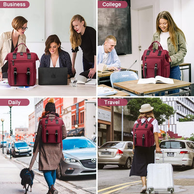 LOVEVOOK Laptop Rucksack Damen, 15,6 Zoll Schulrucksack Mädchen Teenager mit Datenkabel-Beutel & USB