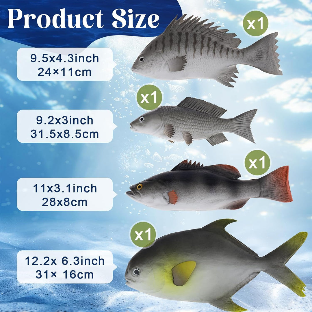 4 Stück Künstliche Fische Realistische Kunststoff Fisch Deko Simulation Lebensmittel Modell Lebensec