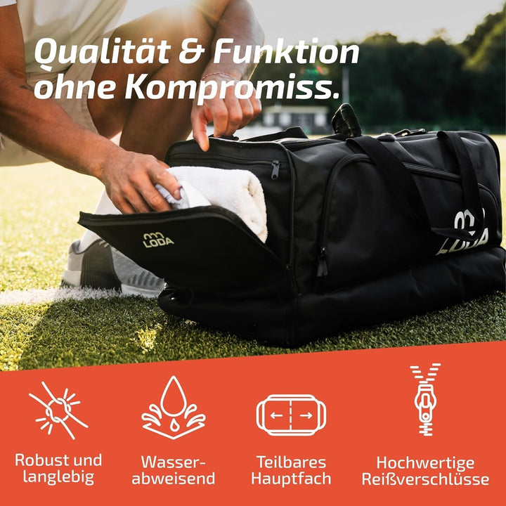 LODA compact (48L) Multifunktions-Sporttasche - Kompakt & Praktisch, Rucksackfunktion, Schuh- und Na