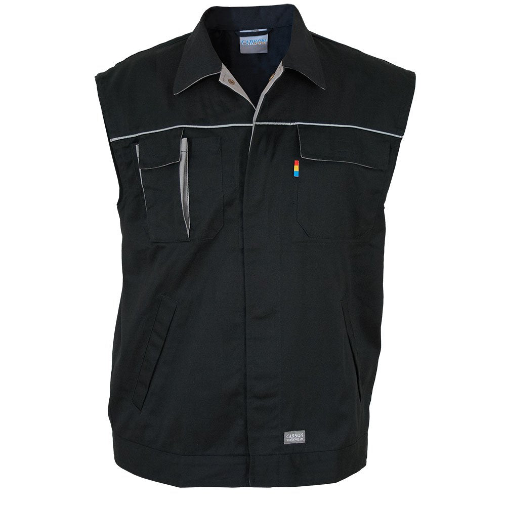 Carson Contrast Arbeitsweste, Schwarz / Grau, XL Schwarz / Grau XL, Schwarz / Grau XL