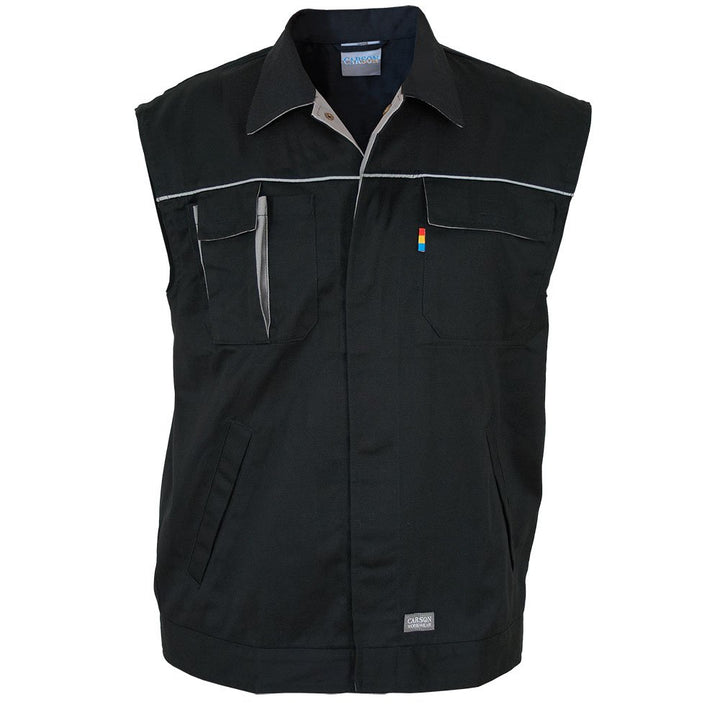 Carson Contrast Arbeitsweste, Schwarz / Grau, XXL Schwarz / Grau XXL, Schwarz / Grau XXL