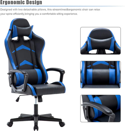 Intimate WM Heart Gaming Stuhl,Bürostuhl mit verstellbarem Kopfkissen und Lendenkissen, Ergonomische