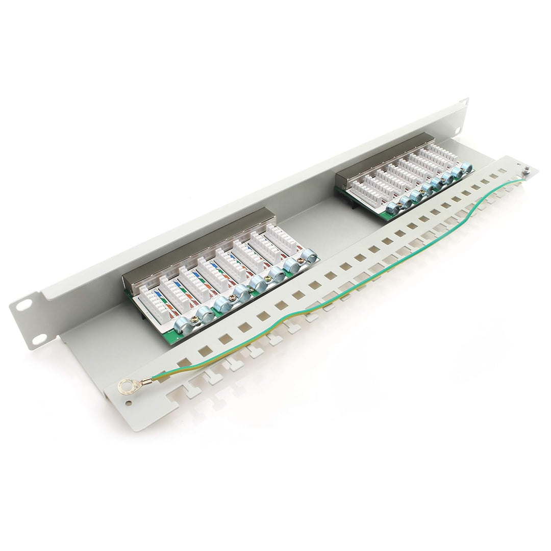 1aTTack.de 367454 Patchpanel CAT5e 16 Port weiss Verteilerfeld LSA+ Anschlusstechnik Netzwerk Vertei