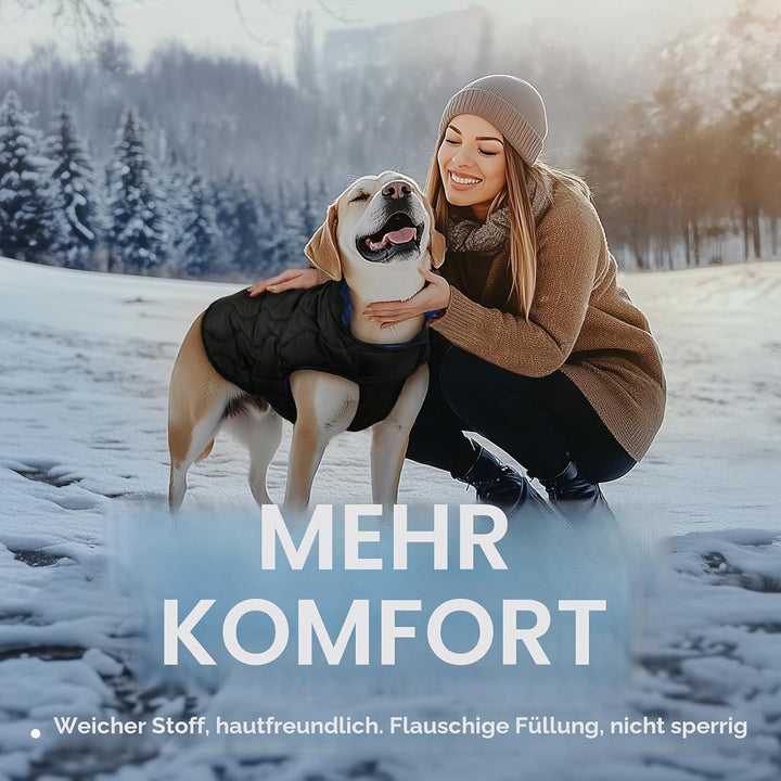 VIVAGLORY Softjoy Hundemantel, Wintermantel mit Bauchschutz, Hundejacke für Winter & Weihnachten, Wa