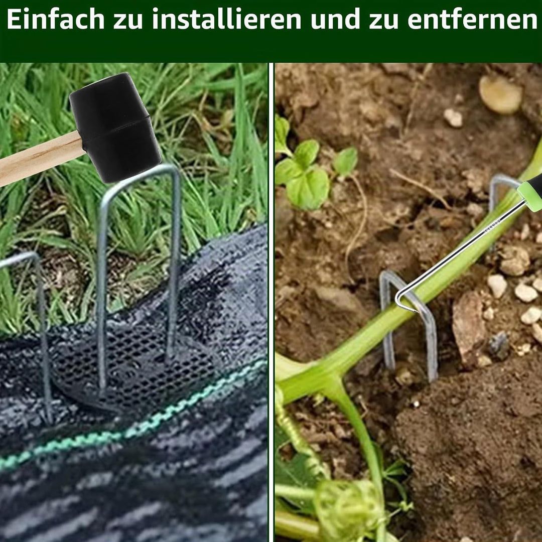 MIVIDE 100 Erdanker+100 Pufferscheiben für Erdanker, 150x35mm Anti-Rost Verzinkte Bodenanker, U-Förm