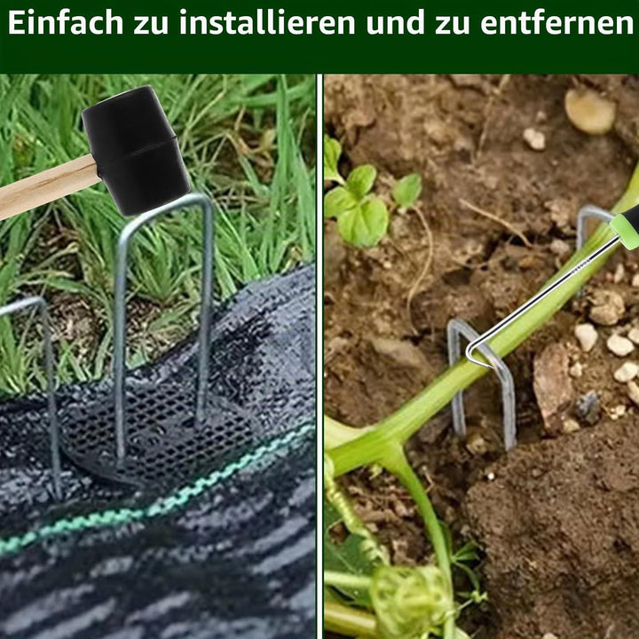 MIVIDE 100 Erdanker+100 Pufferscheiben für Erdanker, 150x35mm Anti-Rost Verzinkte Bodenanker, U-Förm