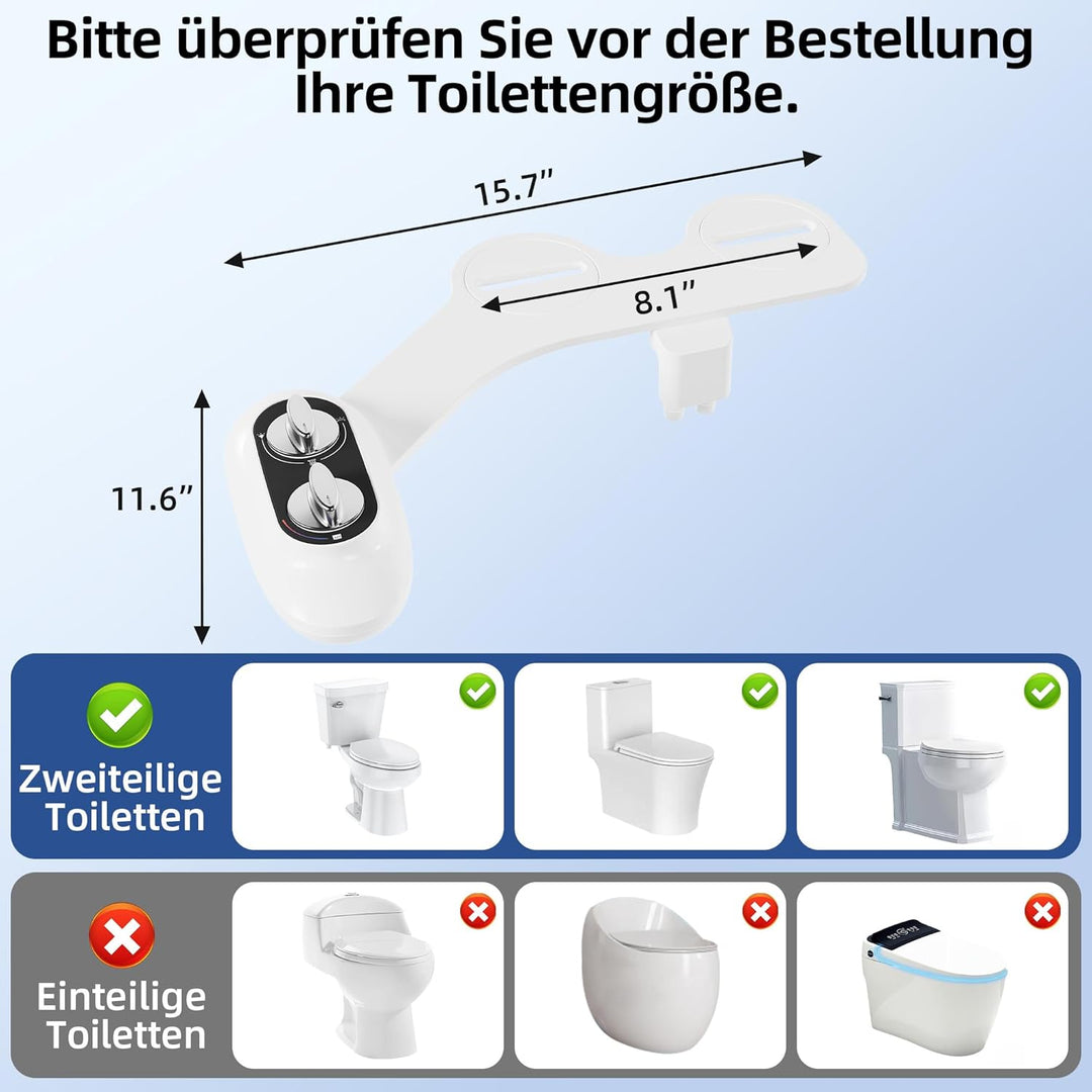 Bidet Aufsatz für Toilette, Ultra-Slim Nicht Elektrisch Bidet Einsatz Für Toilette mit, Hot & Cold B