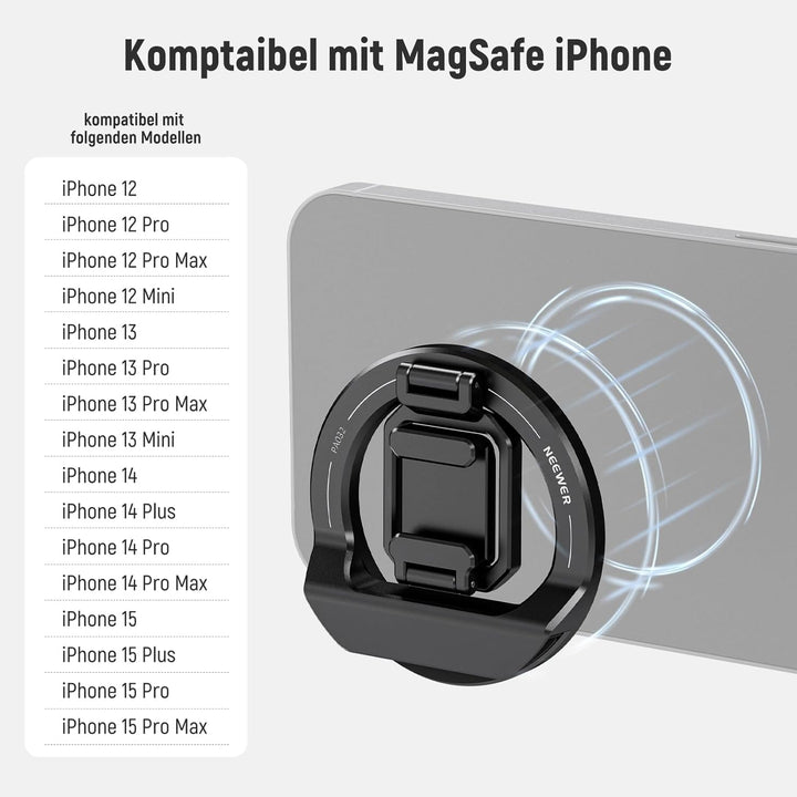 NEEWER Faltbare Durchgangskamera-Halterung mit kaltem Schuh für MagSafe 15 Pro Max 14 13 12 MacBook