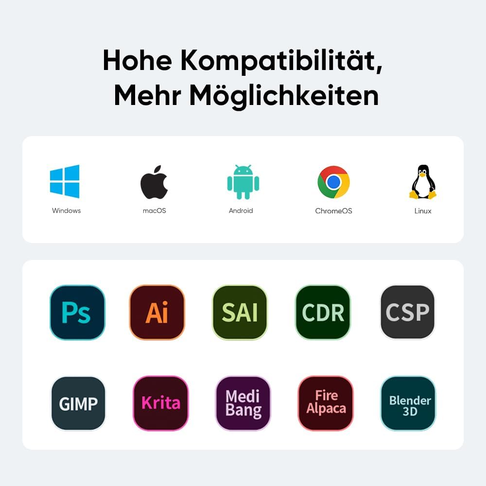 XPPen Artist 24 Pro (Gen 2) 4K Grafikdisplay, 23,8 Zoll Grafikmonitor mit X3 Pro Stift，Geeignet für