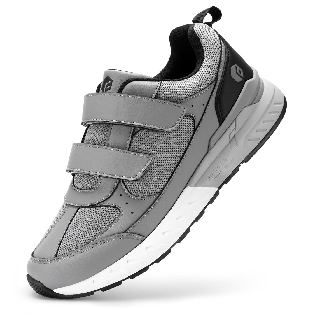 FitVille Schuhe Herren Extra Weite Sneaker mit Klettverschluss Bequem Walkingschuhe für breite platt