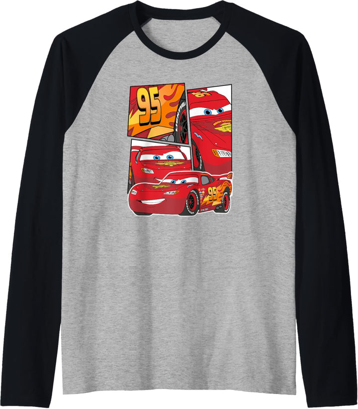 Pixar Cars Lightning McQueen Grid Raglan