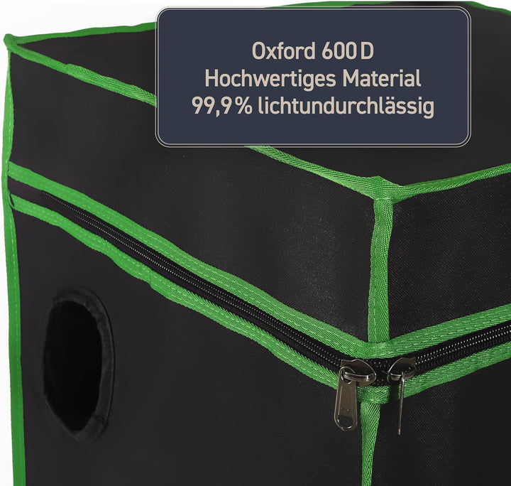 Rapid Teck® Grow Zelt (60 x 60 x 120 cm) Home Grow Tent | Indoor Growzelt | schwarz grün | Growroom